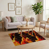 Retro Pixel Volcano Lava Flow Area Rug
