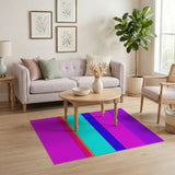 Striped Vibrant Multi-Color Striped Area Rug