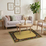 Ornate Art Nouveau Floral Border Rug