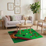 Cartoon Pool Table Billiards Area Rug