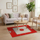 Red Sports Court Area Rug