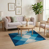 Blue Diamond Geometric Area Rug