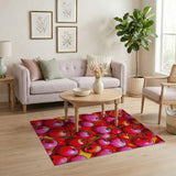 Vibrant Cherry Burst Fruit Pattern Area Rug