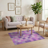 Purple Purple Patchwork Geometric Area Rug