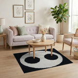 Yin-Yang Balance Black White Area Rug