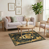 Gold Geometric Lion Area Rug
