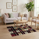 Multi-color and Patterns Bold Red Plaid Checkered Area Rug