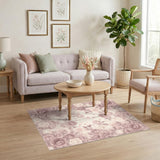 Pink Vintage Pink Rose Heart Area Rug
