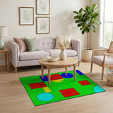 Vibrant Geometric Shapes Area Rug