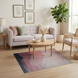 Pink Layered Mountain Abstract Area Rug
