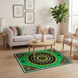 Traditional Persian Green Emerald Mandala Persian Area Rug