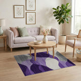 Modern Purple Grey Wave Area Rug