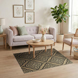 Opulent Gold Quatrefoil Medallion Rug