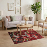 Red Whimsical Red Mushroom Grove Area Rug