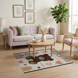 Cute Brown Bear Alphabet Kids Area Rug
