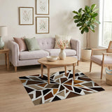 Geometric Modern Brown and Tan Modern Geometric Brown Tan Area Rug