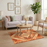 Southwestern Orange Geometric Orange Area Rug