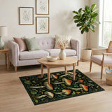 Red Fly Agaric Mushroom Botanical Area Rug