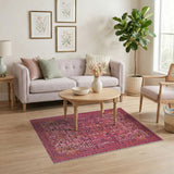 Vibrant Pink Geometric Abstract Area Rug