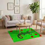 Vibrant Green Gecko Lizard Area Rug
