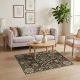 Ornate Gold Floral Persian Gold and Silver Area Rug