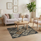 Navy Heritage Tribal Diamond Area Rug