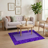 Purple Pixel Mosaic Geometric Area Rug