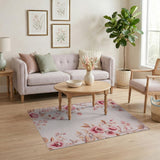 Floral Vintage Pink Vintage Blush Peony Floral Area Rug