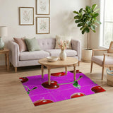 Vibrant Cherry Fruit Pattern Pink Area Rug