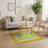 Vibrant Multi-Color Concentric Frames Area Rug