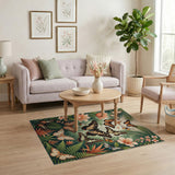 Vibrant Butterfly Jungle Garden Rug