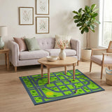 Kids Cartoon City Road Map Play Rug
