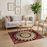 Red Opulent Red Gold Mandala Persian Rug