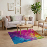 Vibrant Tie-Dye Rainbow Area Rug
