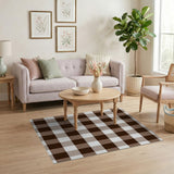 Brown and Tan Brown Tan Buffalo Check Rustic Area Rug