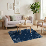 Navy Palm Star Area Rug