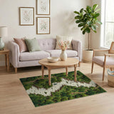 Serene Evergreen Forest River Trail Area Rug
