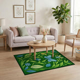 Emerald Green Butterfly Garden Area Rug