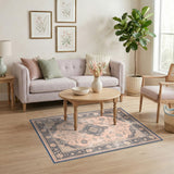 Pink Distressed Vintage Persian Area Rug