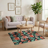 Vibrant Geometric Floral Area Rug