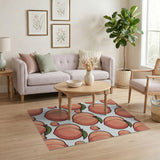 Playful Peach Fruit Pattern Area Rug