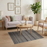 Grey Tonal Striped Woven Area Rug