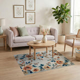 Creamy Peach Blossom Floral Area Rug