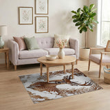 Majestic Spotted Deer Antler Brown Rug