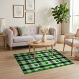 Green Shamrock Plaid Area Rug