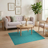 Blue and Teal Geometric Modern Teal Grid Geometric Area Rug