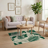 Green Jungle Silhouette Area Rug