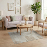 Beige Geometric Block Area Rug