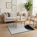 Black White Halftone Crescent Area Rug