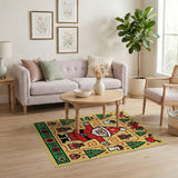 Festive Santa Claus Christmas Cartoon Area Rug